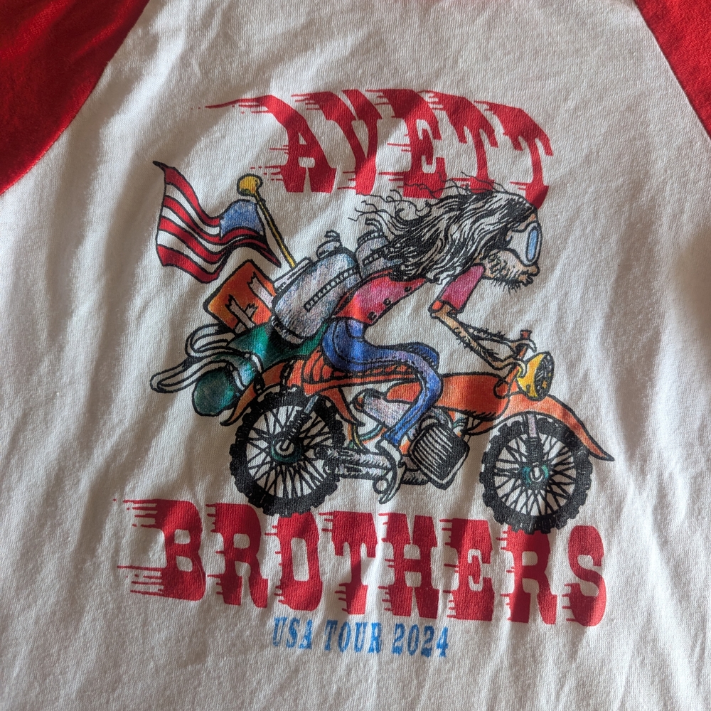 Avett Brothers USA Tour 2024 Sold Out Online Au Kids Raglan Tee - Red and White